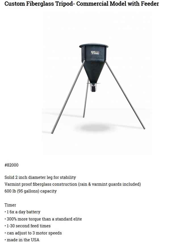 On Time 600 lb Commercial Wildlife Feeder